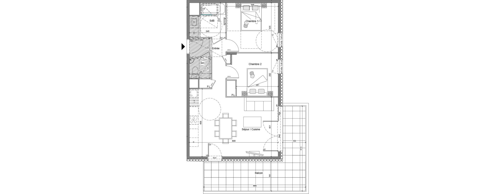 Appartement T3 de 59,31 m2 &agrave; V&eacute;traz-Monthoux Centre