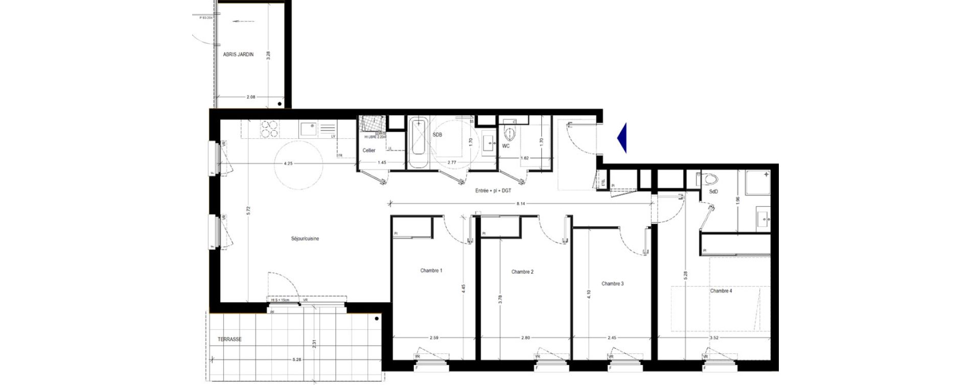 Appartement T5 de 105,19 m2 &agrave; V&eacute;traz-Monthoux Centre