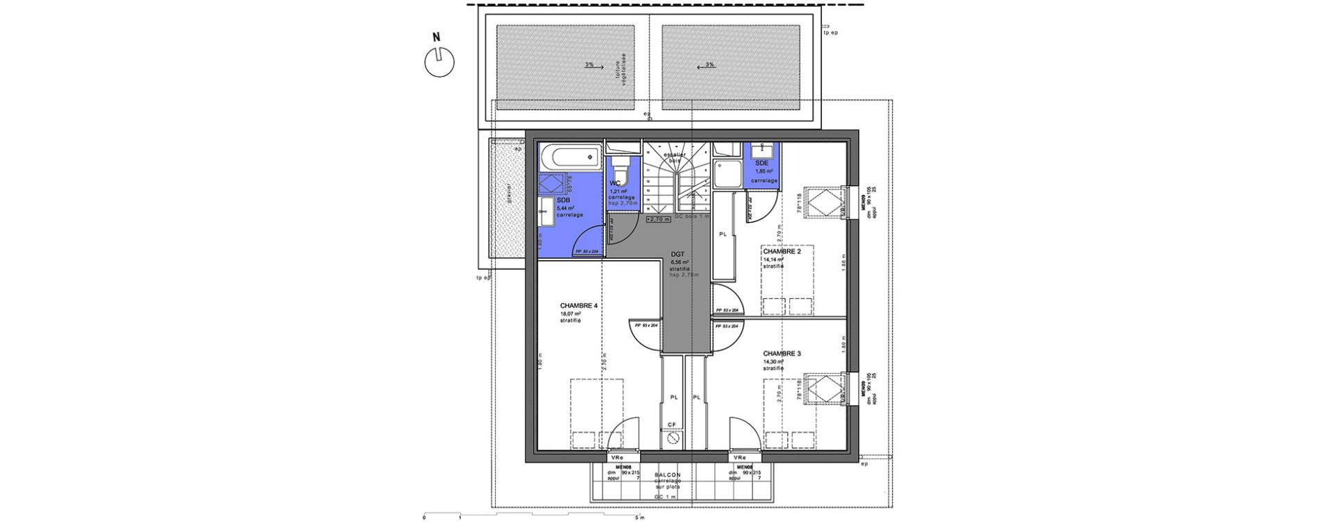 Maison T5 de 124,20 m2 &agrave; Villaz Centre