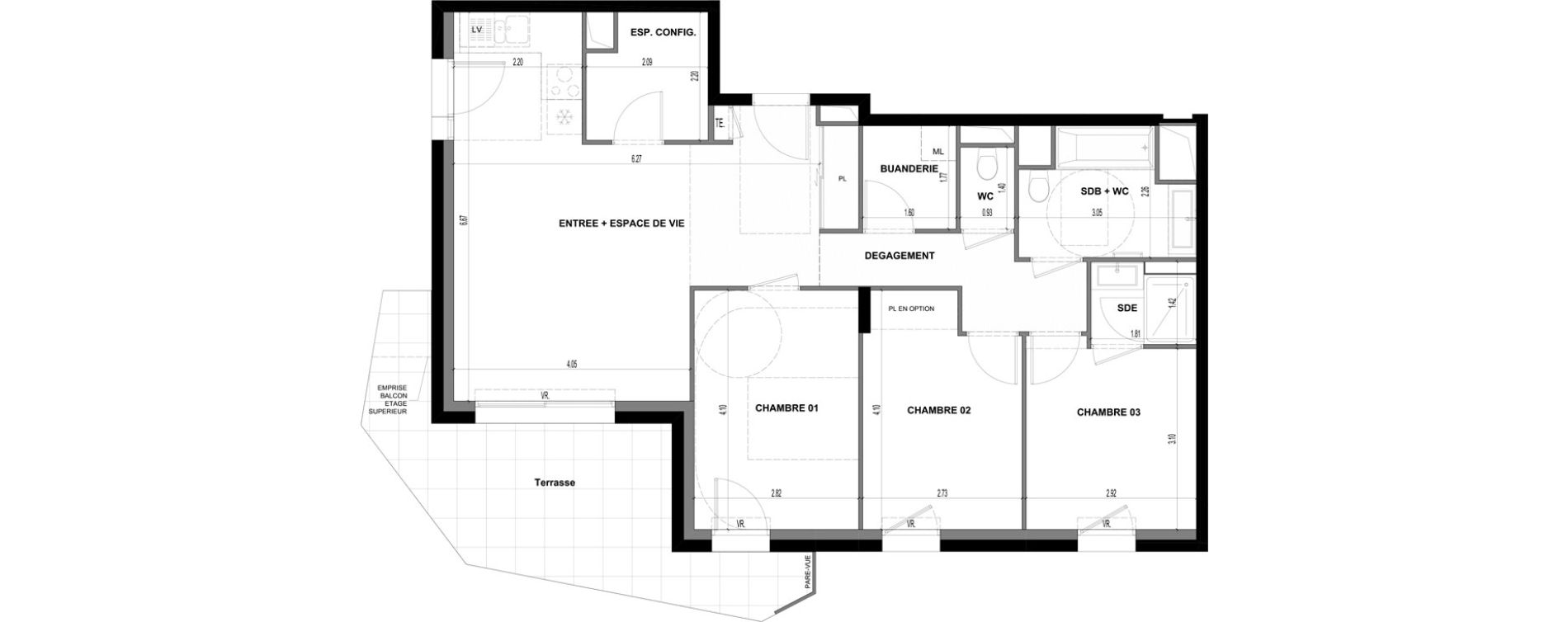 Appartement T4 de 83,10 m2 &agrave; Ville-La-Grand Centre