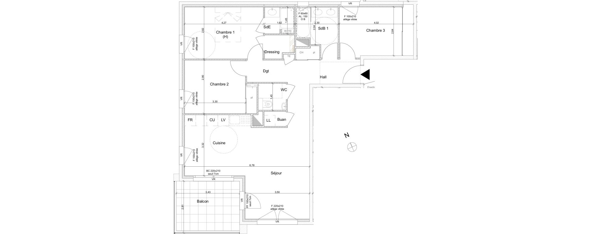 Appartement T4 de 87,87 m2 &agrave; Ville-La-Grand Centre