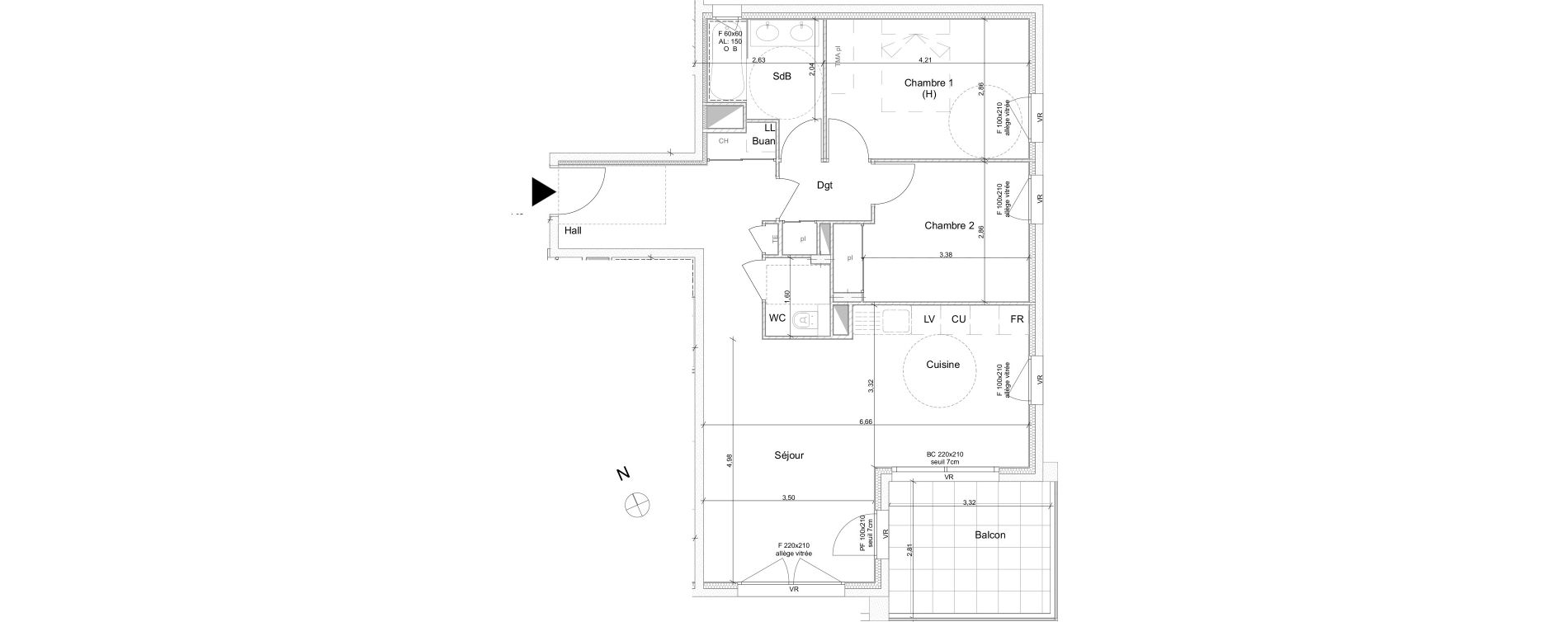 Appartement T3 de 71,47 m2 &agrave; Ville-La-Grand Centre