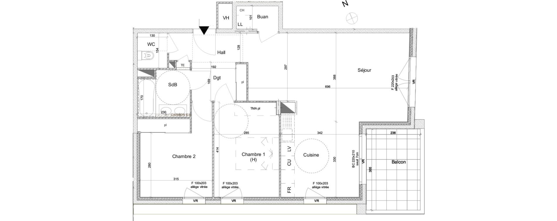 Appartement T3 de 76,39 m2 &agrave; Ville-La-Grand Centre