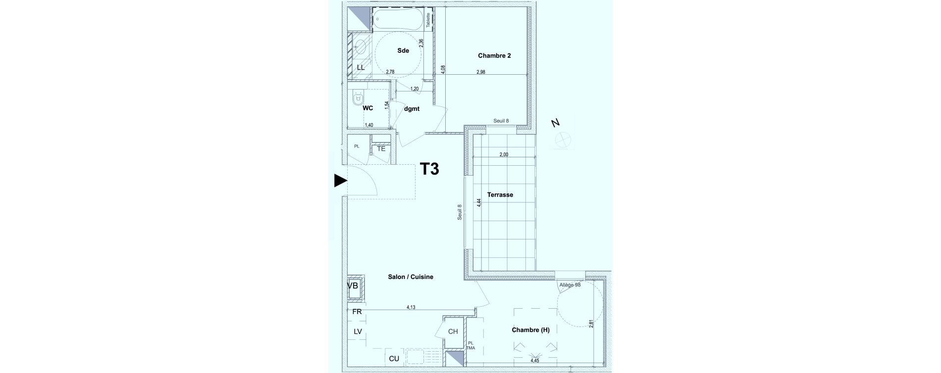 Appartement T3 de 61,47 m2 &agrave; Ville-La-Grand Centre