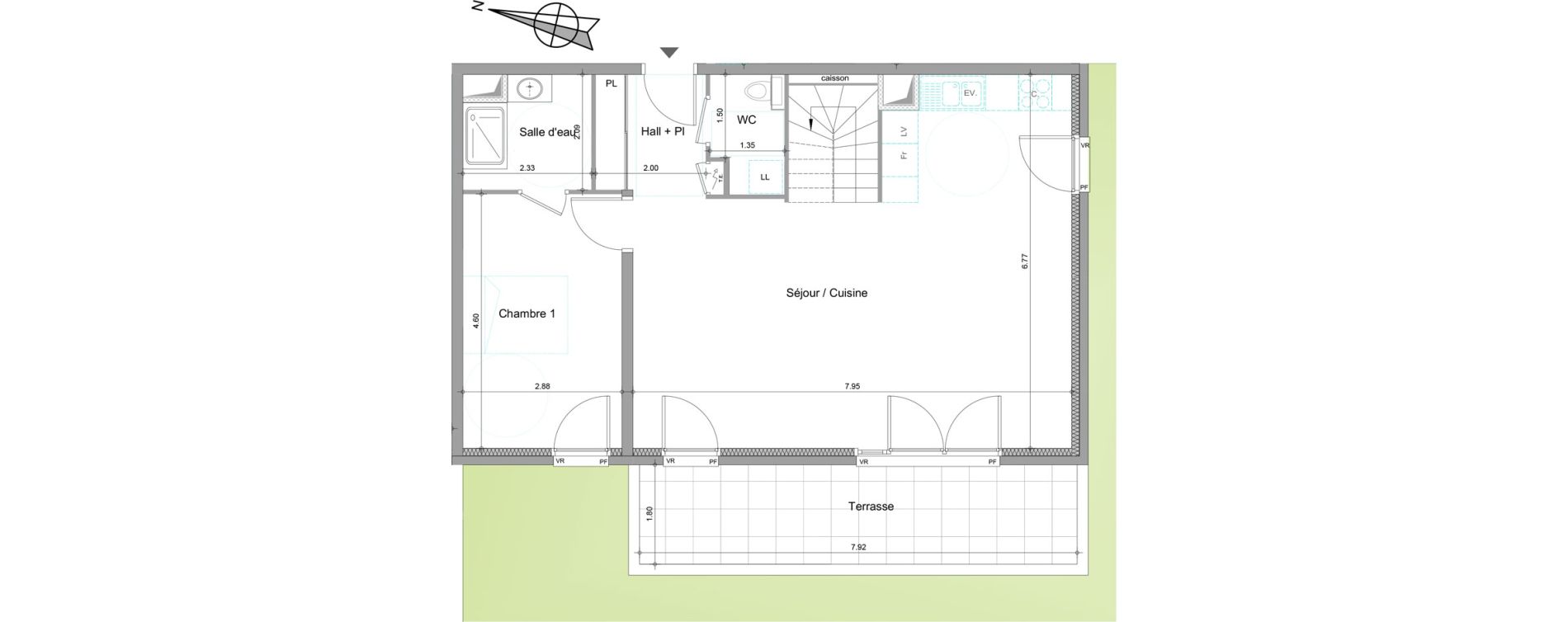 Appartement T5 de 115,54 m2 &agrave; Viry Centre