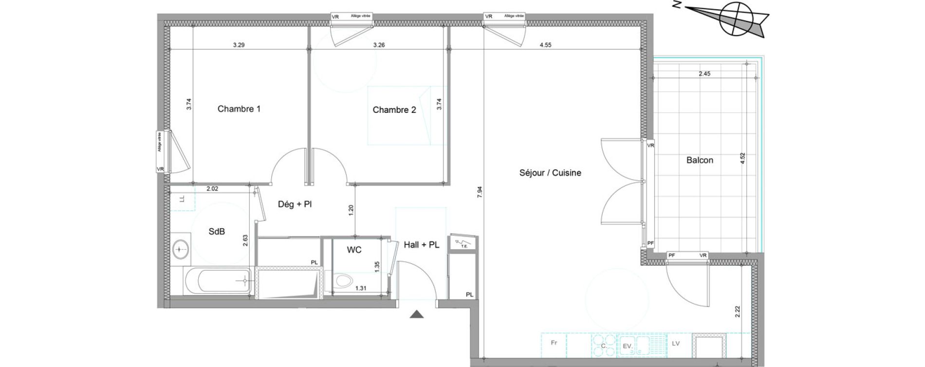 Appartement T3 de 80,50 m2 &agrave; Viry Centre