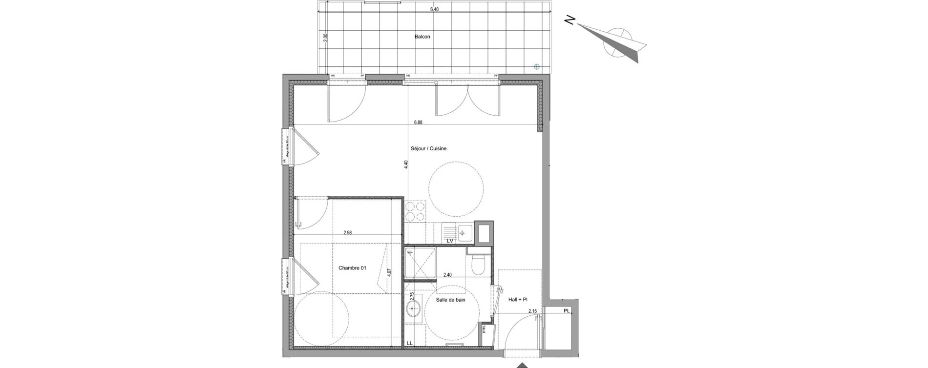 Appartement T2 de 48,98 m2 &agrave; Viry Centre
