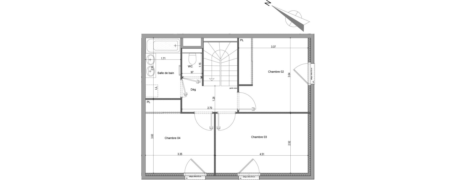 Duplex T5 de 111,59 m2 &agrave; Viry Centre