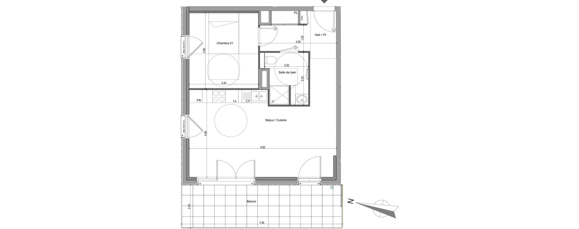 Appartement T2 de 49,99 m2 &agrave; Viry Centre