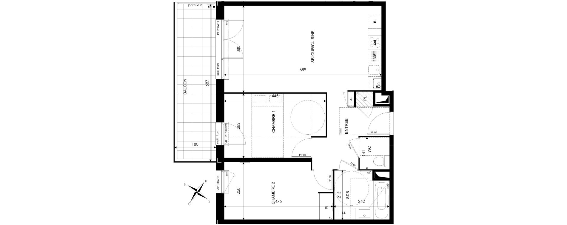 Appartement T3 de 63,83 m2 &agrave; Vulbens Centre