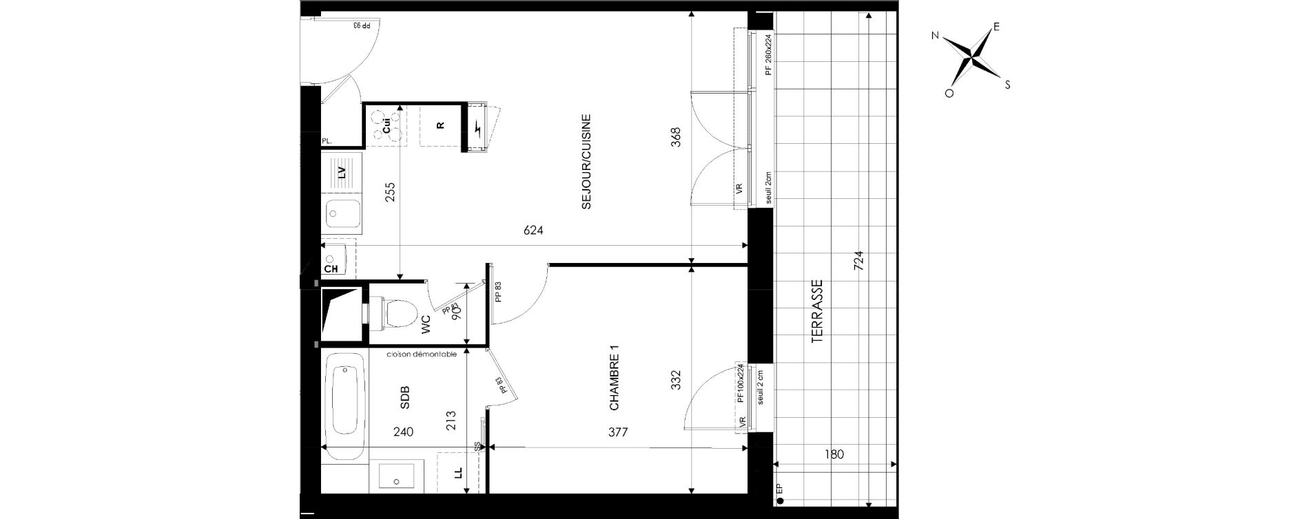 Appartement T2 de 42,20 m2 &agrave; Vulbens Centre