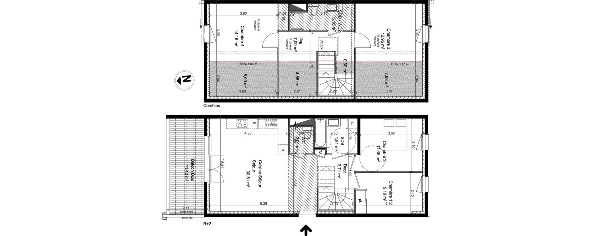Appartement T5 de 101,10 m2 &agrave; Vulbens Centre