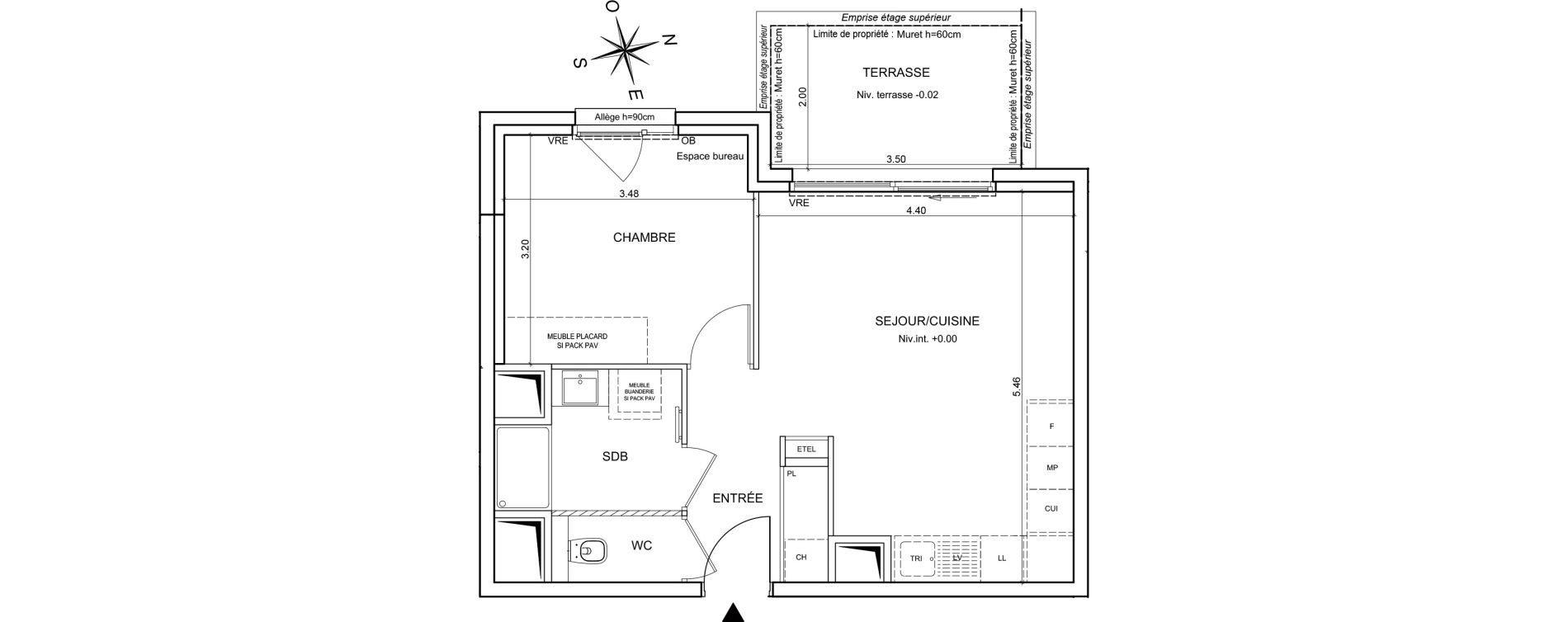 Appartement T2 de 43,29 m2 &agrave; Bernin Centre