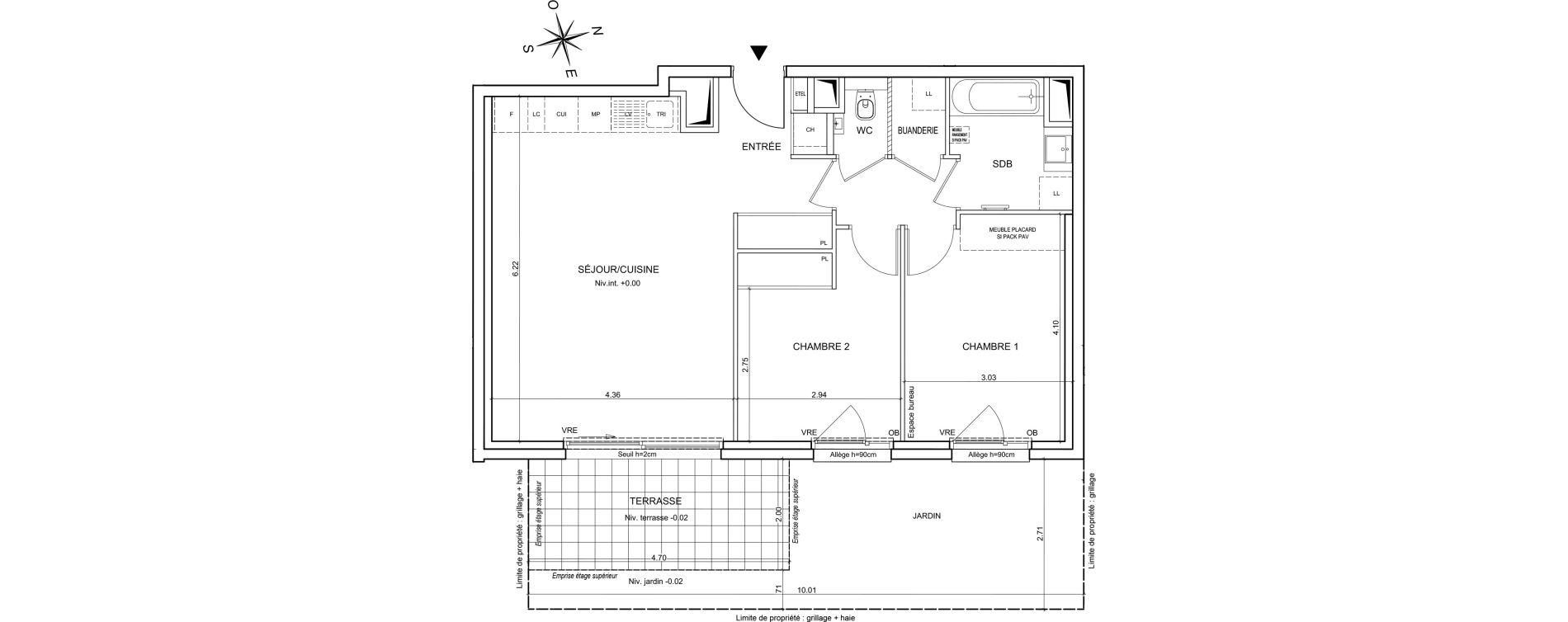 Appartement T3 de 63,27 m2 &agrave; Bernin Centre