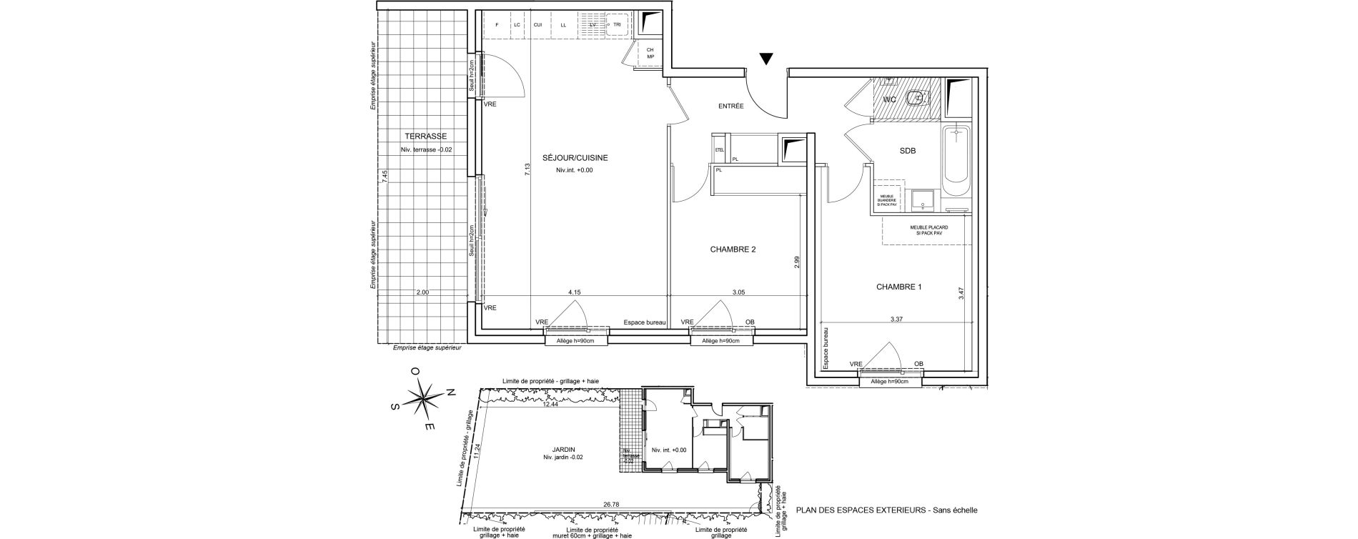 Appartement T3 de 66,42 m2 &agrave; Bernin Centre
