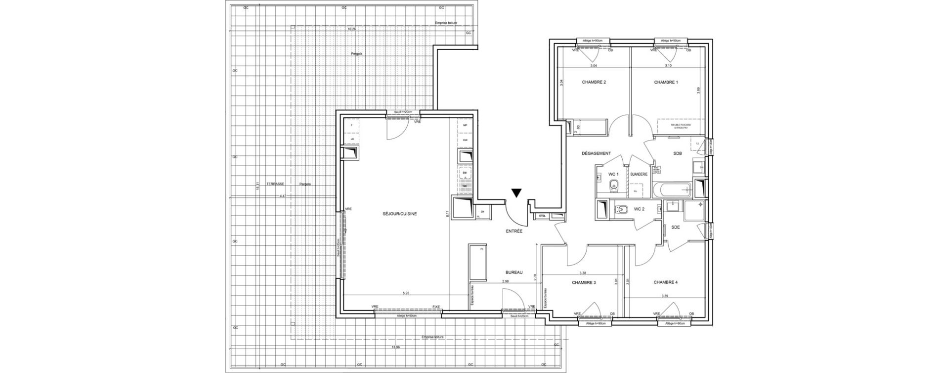 Appartement T5 de 122,18 m2 &agrave; Bernin Centre