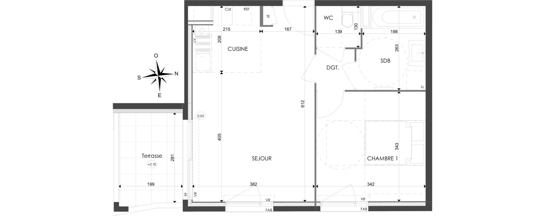 Appartement T2 de 43,05 m2 &agrave; Bourgoin-Jallieu Centre