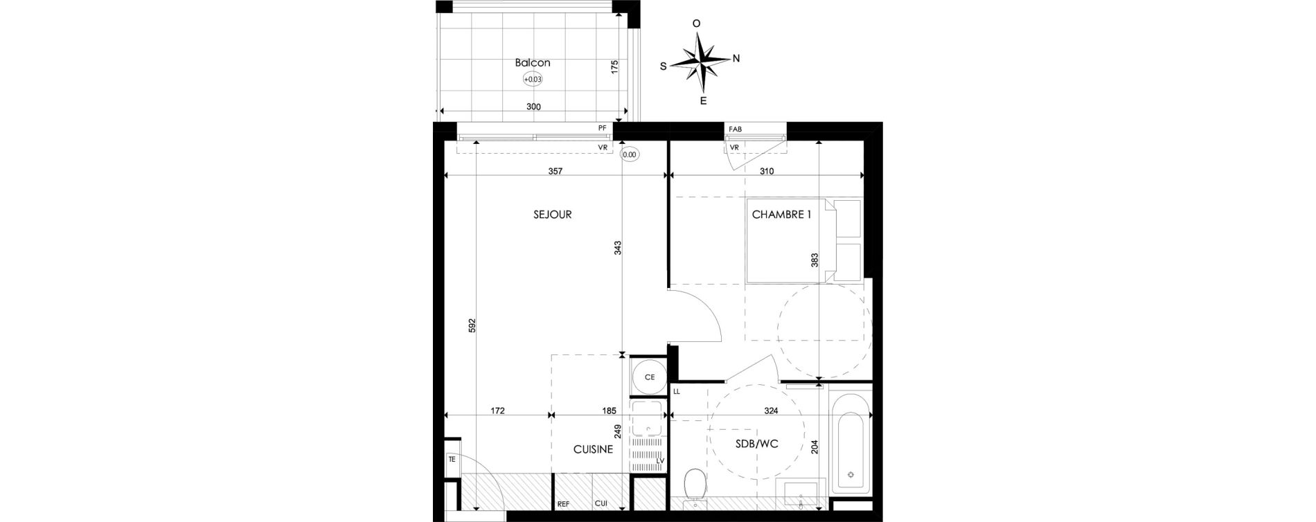 Appartement T2 de 38,95 m2 &agrave; Bourgoin-Jallieu Centre
