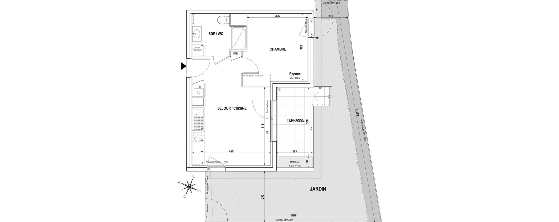 Appartement T2 de 39,61 m2 &agrave; Bourgoin-Jallieu Centre