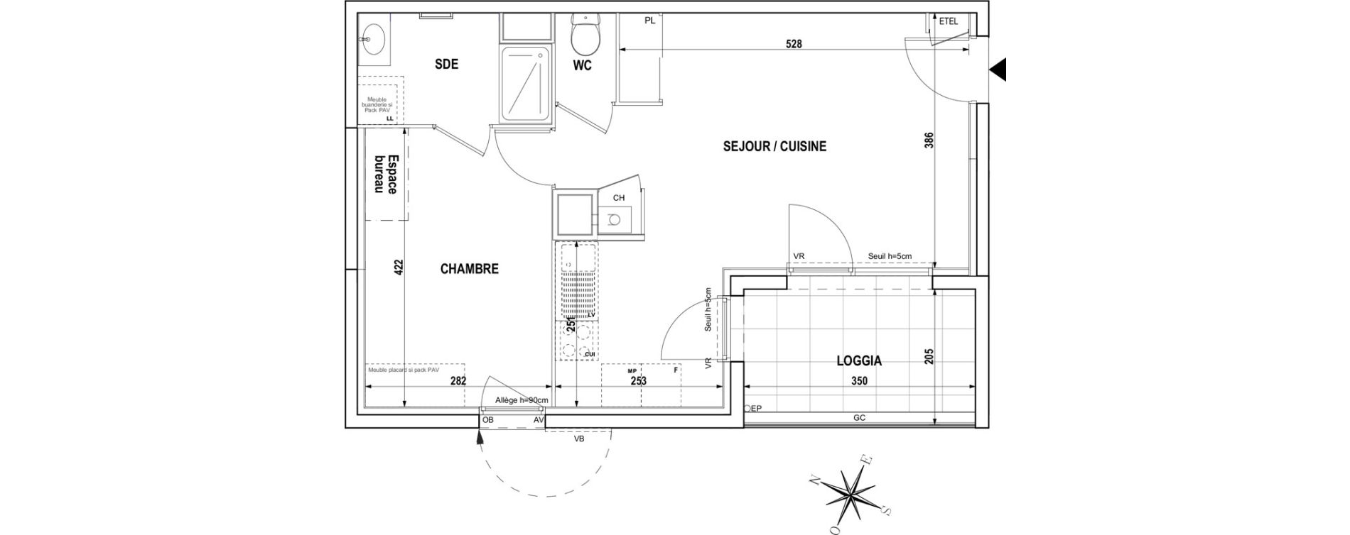 Appartement T2 de 44,97 m2 &agrave; Bourgoin-Jallieu Centre