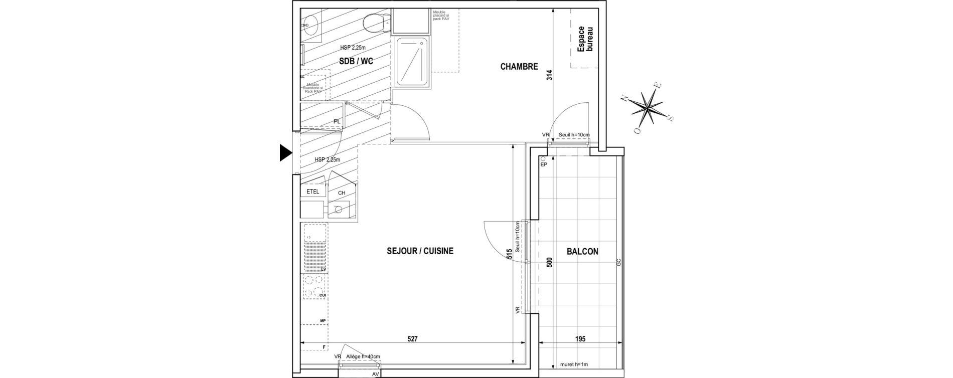 Appartement T2 de 47,57 m2 &agrave; Bourgoin-Jallieu Centre