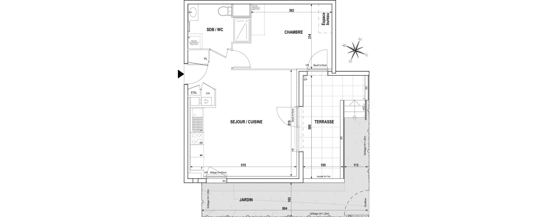 Appartement T2 de 47,00 m2 &agrave; Bourgoin-Jallieu Centre
