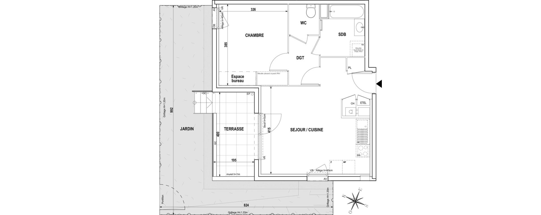 Appartement T2 de 46,93 m2 &agrave; Bourgoin-Jallieu Centre