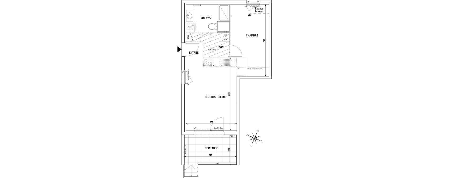 Appartement T2 de 44,56 m2 &agrave; Bourgoin-Jallieu Centre