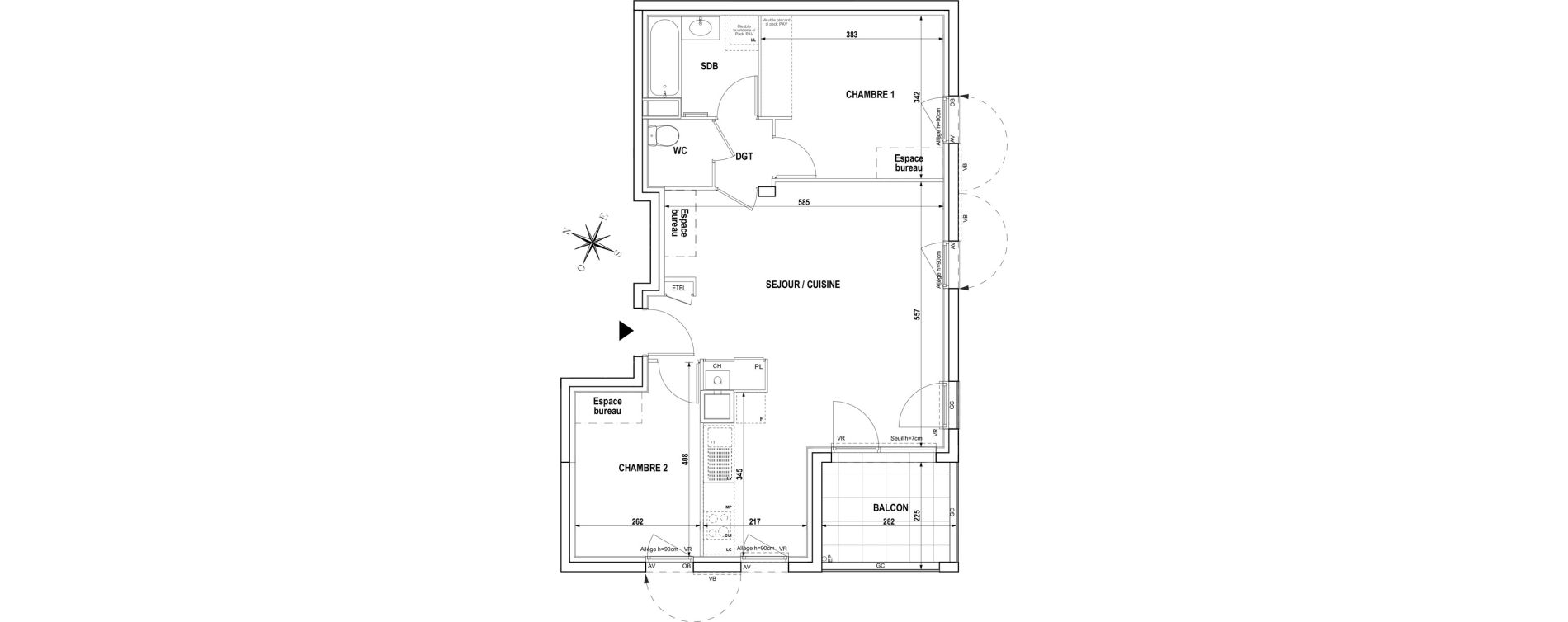 Appartement T3 de 66,03 m2 &agrave; Bourgoin-Jallieu Centre