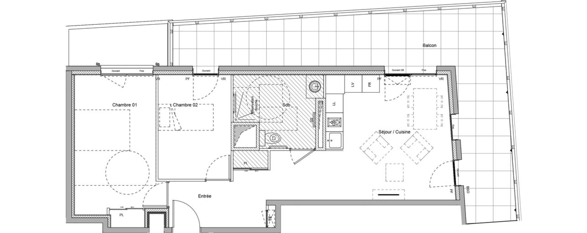 Appartement T3 meubl&eacute; de 58,36 m2 &agrave; Bourgoin-Jallieu Pr&eacute; pommier