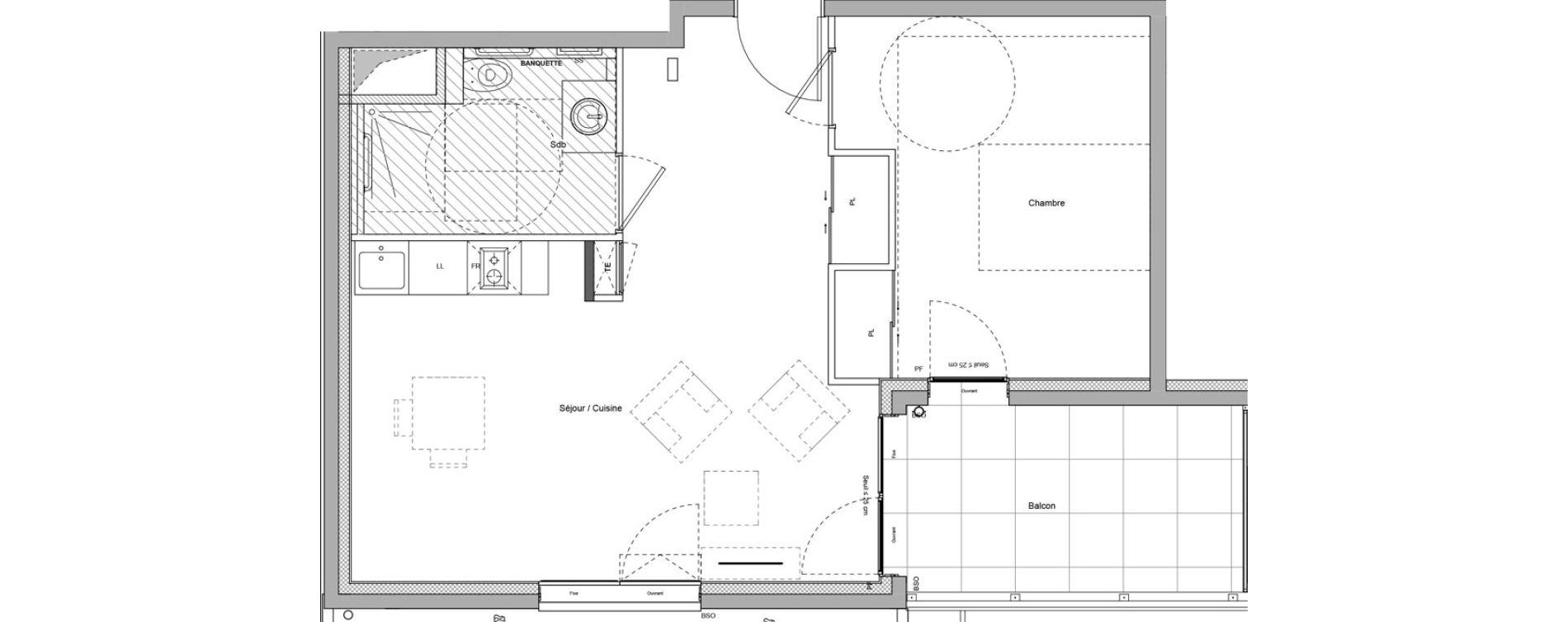 Appartement T2 meubl&eacute; de 45,74 m2 &agrave; Bourgoin-Jallieu Pr&eacute; pommier
