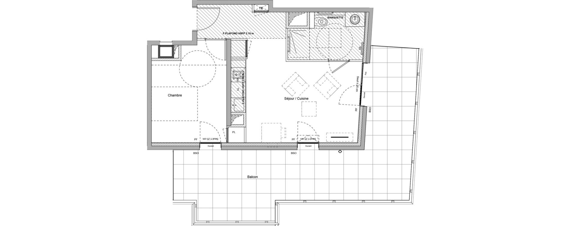 Appartement T2 meubl&eacute; de 41,81 m2 &agrave; Bourgoin-Jallieu Pr&eacute; pommier