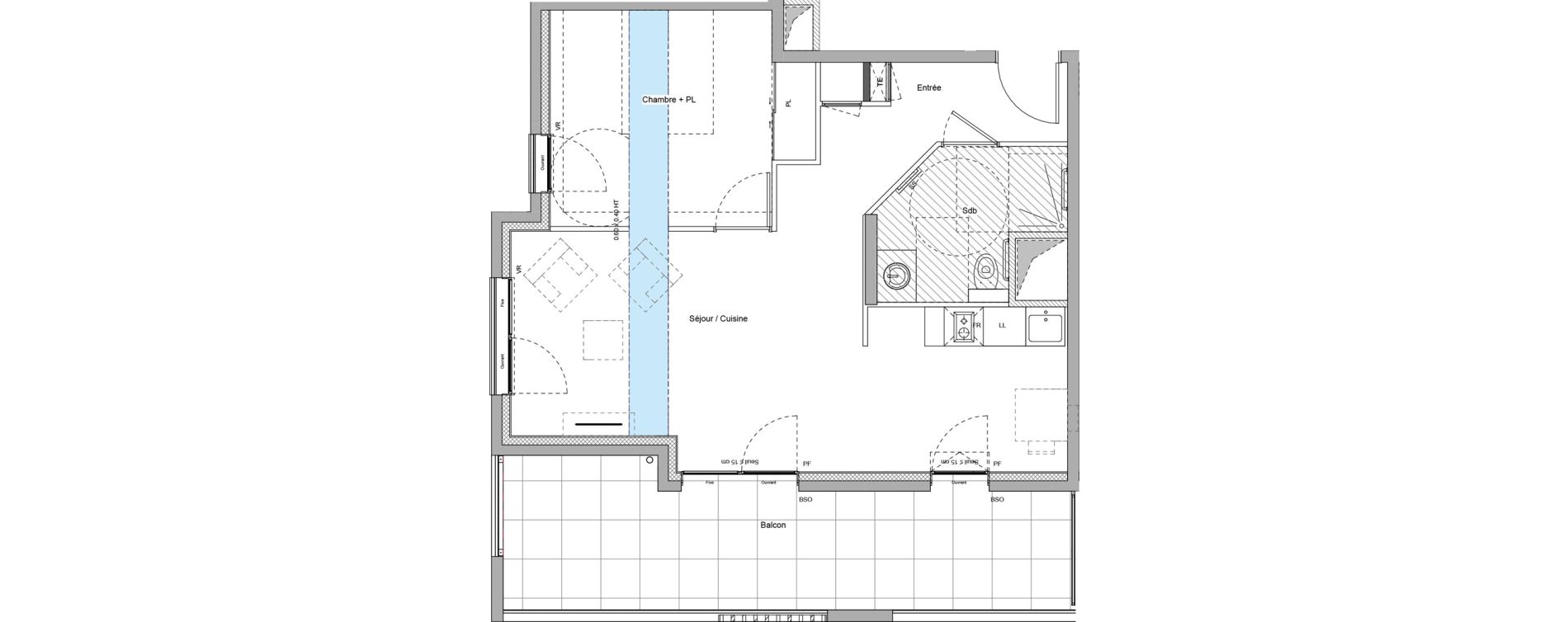 Appartement T2 meubl&eacute; de 50,74 m2 &agrave; Bourgoin-Jallieu Pr&eacute; pommier