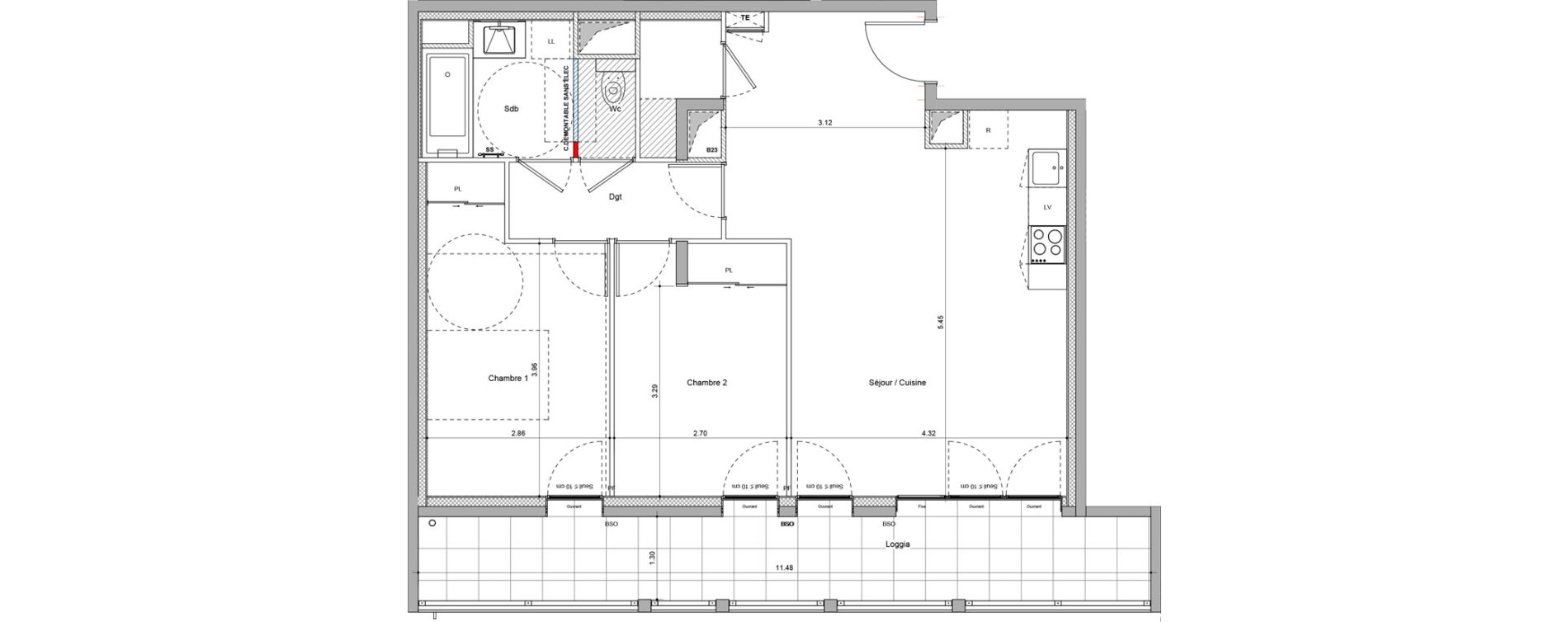Appartement T3 de 68,19 m2 &agrave; Bourgoin-Jallieu Pr&eacute; pommier