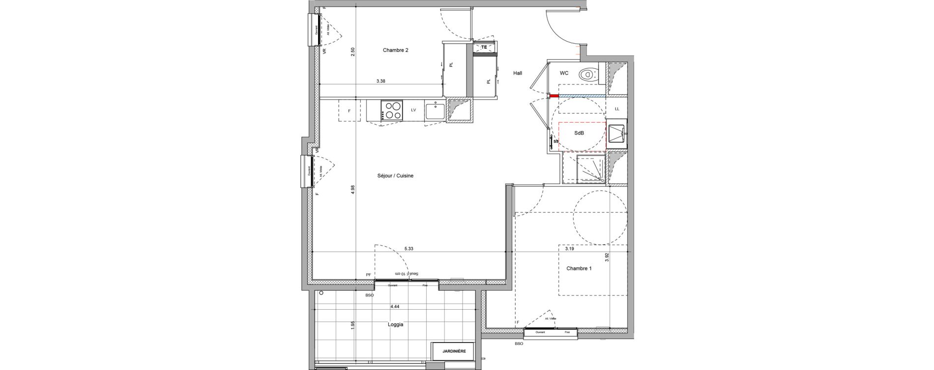 Appartement T3 de 64,16 m2 &agrave; Bourgoin-Jallieu Pr&eacute; pommier