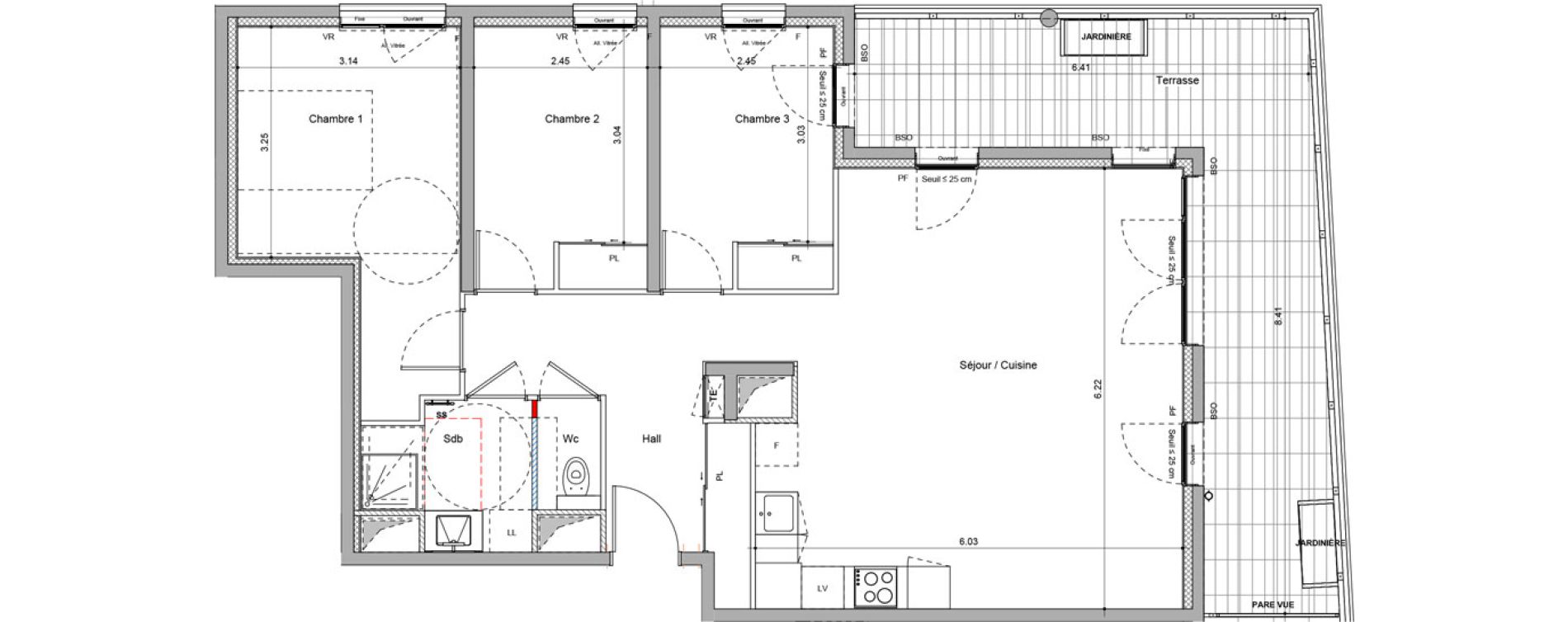 Appartement T4 de 82,17 m2 &agrave; Bourgoin-Jallieu Pr&eacute; pommier