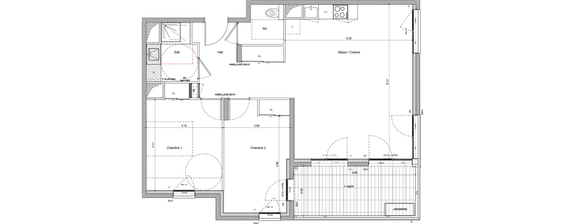 Appartement T3 de 71,49 m2 &agrave; Bourgoin-Jallieu Pr&eacute; pommier