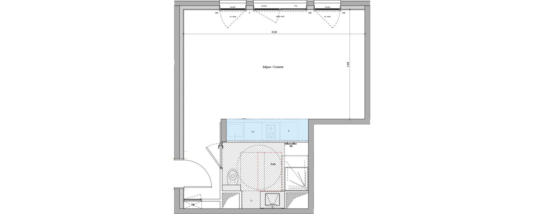 Appartement T1 de 33,78 m2 &agrave; Bourgoin-Jallieu Pr&eacute; pommier