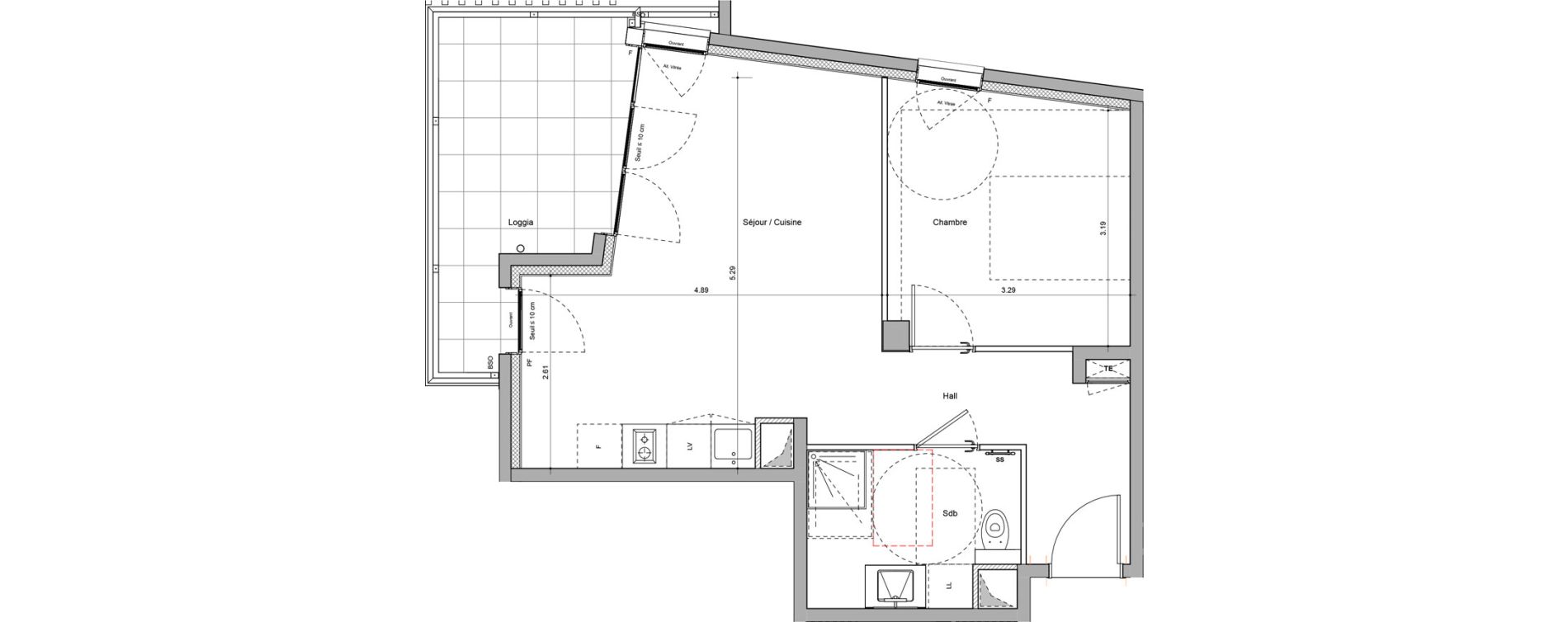 Appartement T2 de 45,18 m2 &agrave; Bourgoin-Jallieu Pr&eacute; pommier