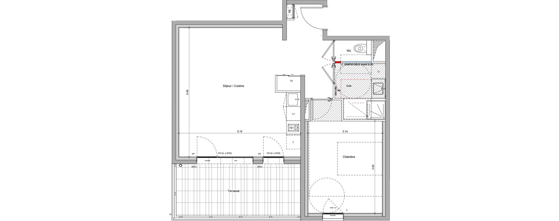 Appartement T2 de 52,80 m2 &agrave; Bourgoin-Jallieu Pr&eacute; pommier