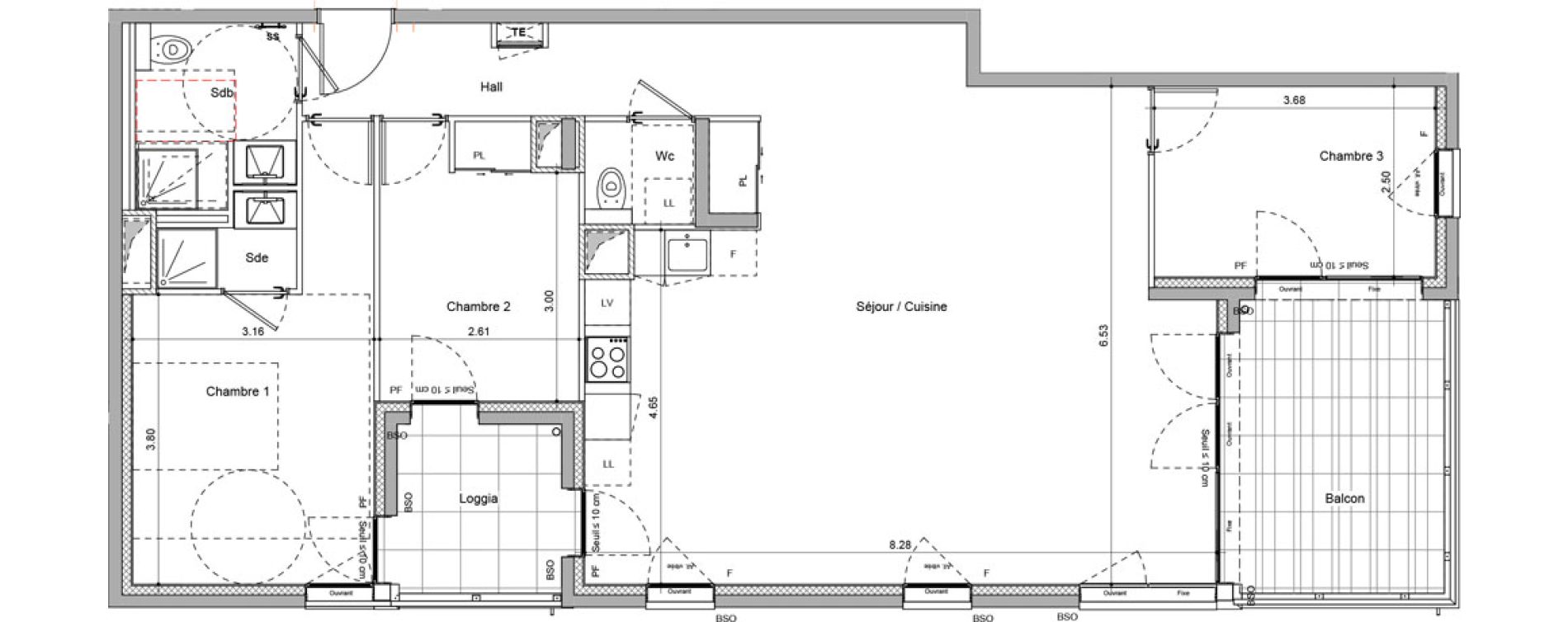 Appartement T4 de 98,07 m2 &agrave; Bourgoin-Jallieu Pr&eacute; pommier