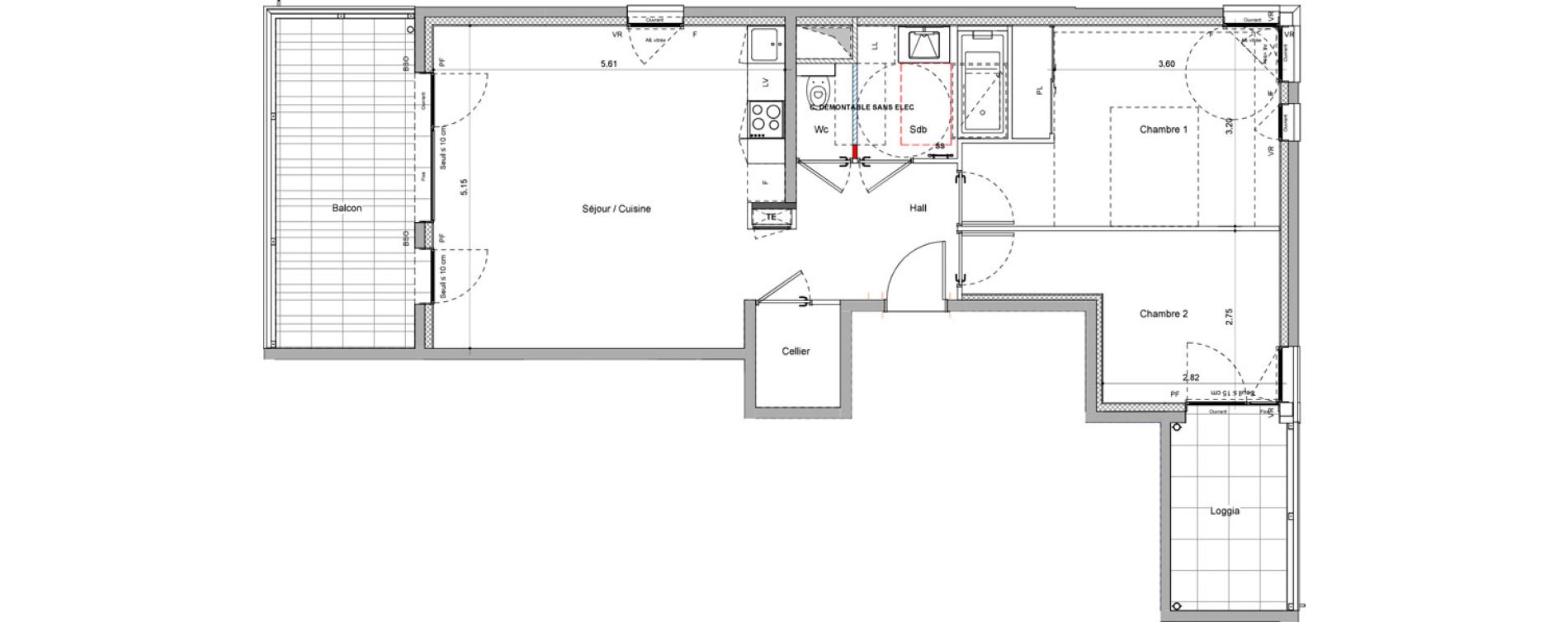 Appartement T3 de 67,09 m2 &agrave; Bourgoin-Jallieu Pr&eacute; pommier