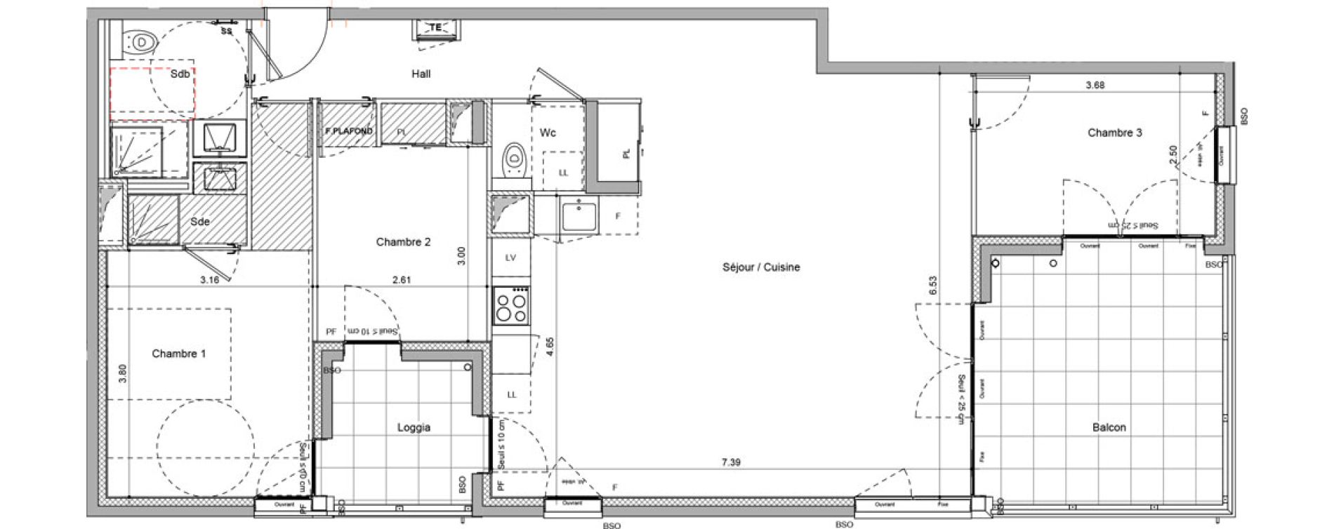 Appartement T4 de 94,75 m2 &agrave; Bourgoin-Jallieu Pr&eacute; pommier