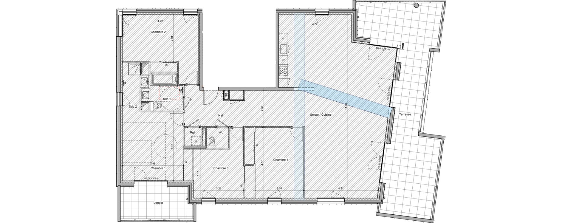 Appartement T5 de 164,43 m2 &agrave; Bourgoin-Jallieu Pr&eacute; pommier