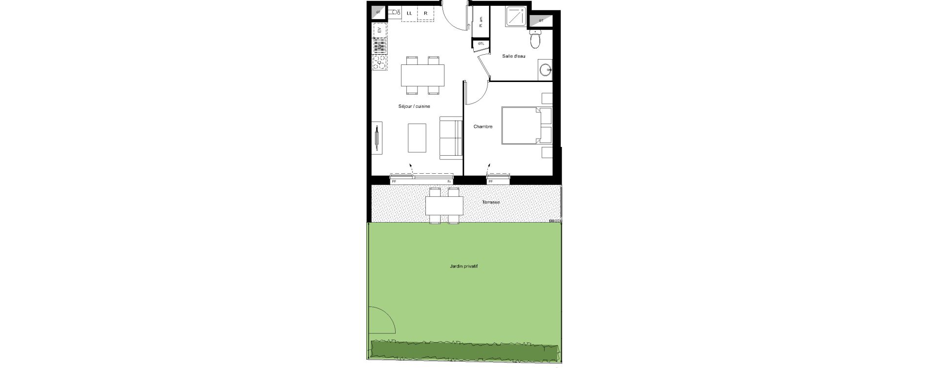 Appartement T2 de 40,81 m2 &agrave; Bourgoin-Jallieu Centre