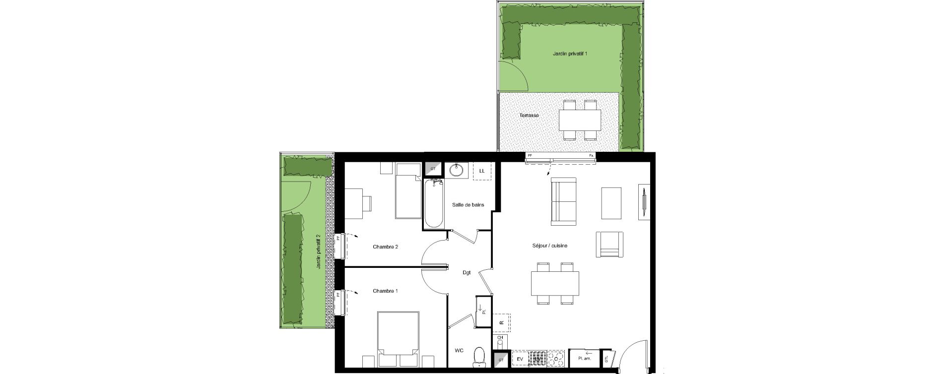 Appartement T3 de 68,65 m2 &agrave; Bourgoin-Jallieu Centre