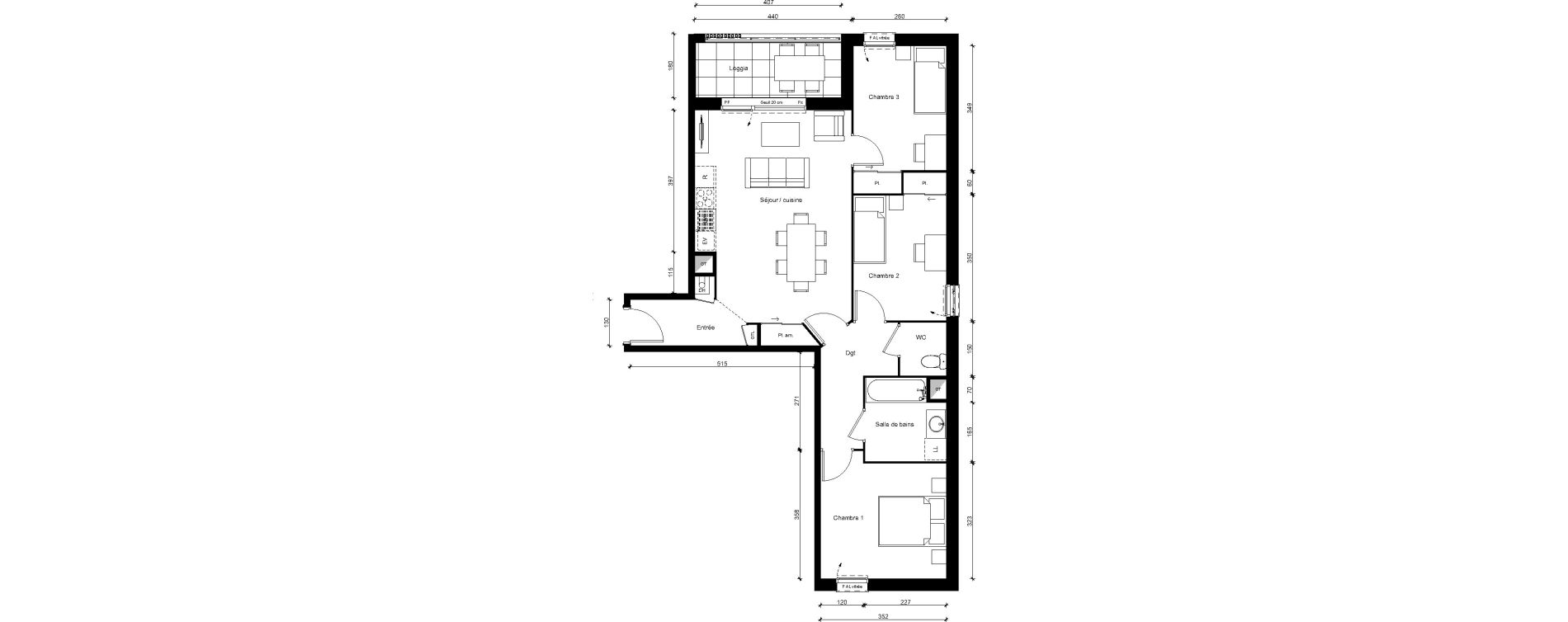 Appartement T4 de 74,23 m2 &agrave; Bourgoin-Jallieu Centre