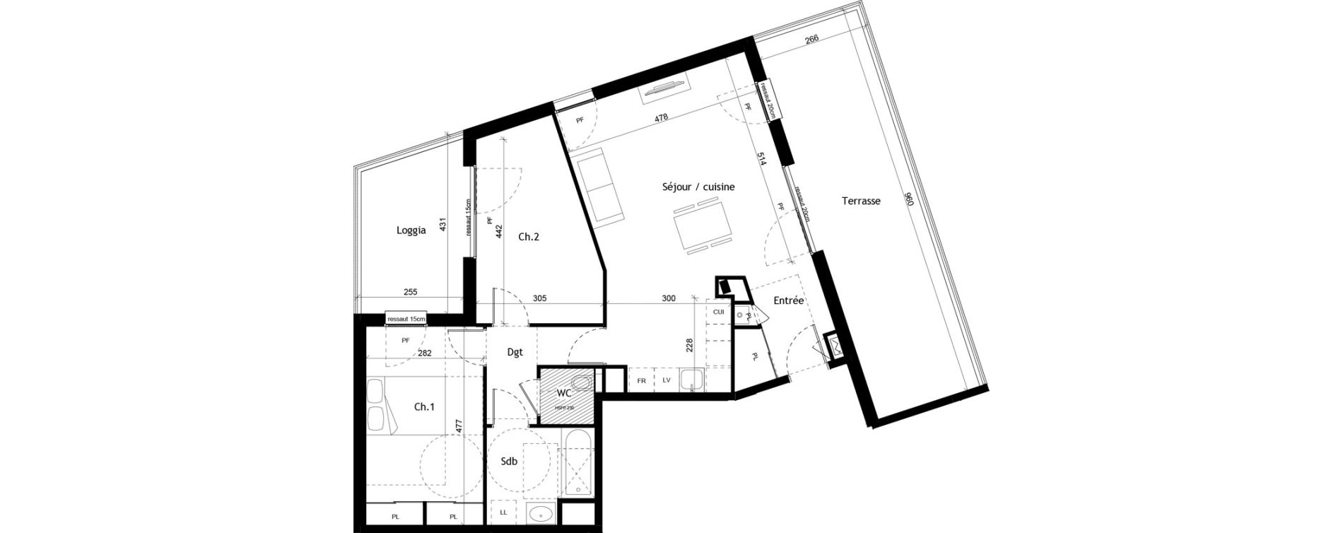 Appartement T3 de 73,91 m2 &agrave; Bourgoin-Jallieu Saint michel - centre historique