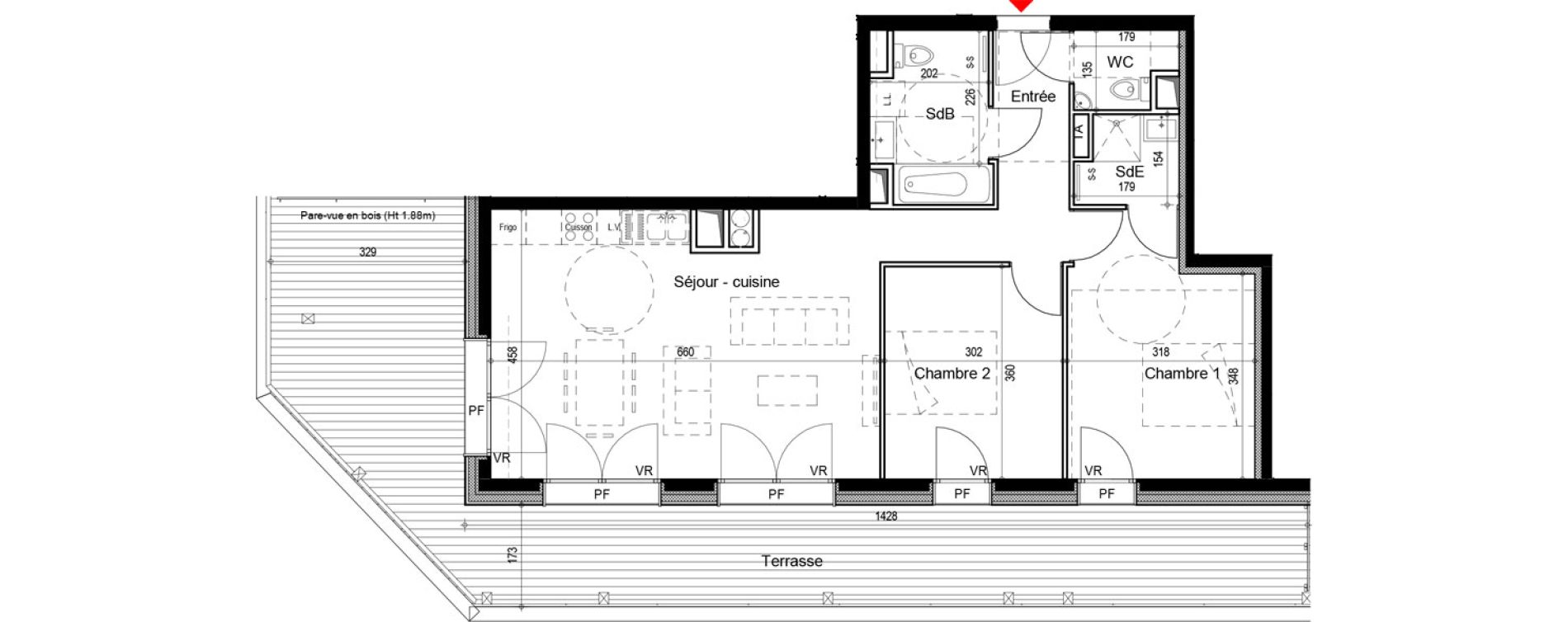 Appartement T3 de 70,03 m2 &agrave; Chamrousse Centre