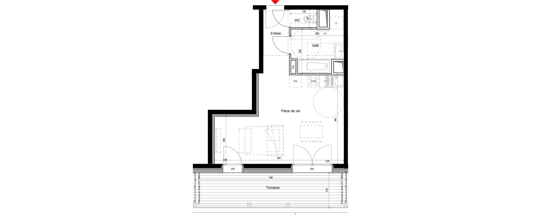 Appartement T1 de 35,04 m2 &agrave; Chamrousse Centre